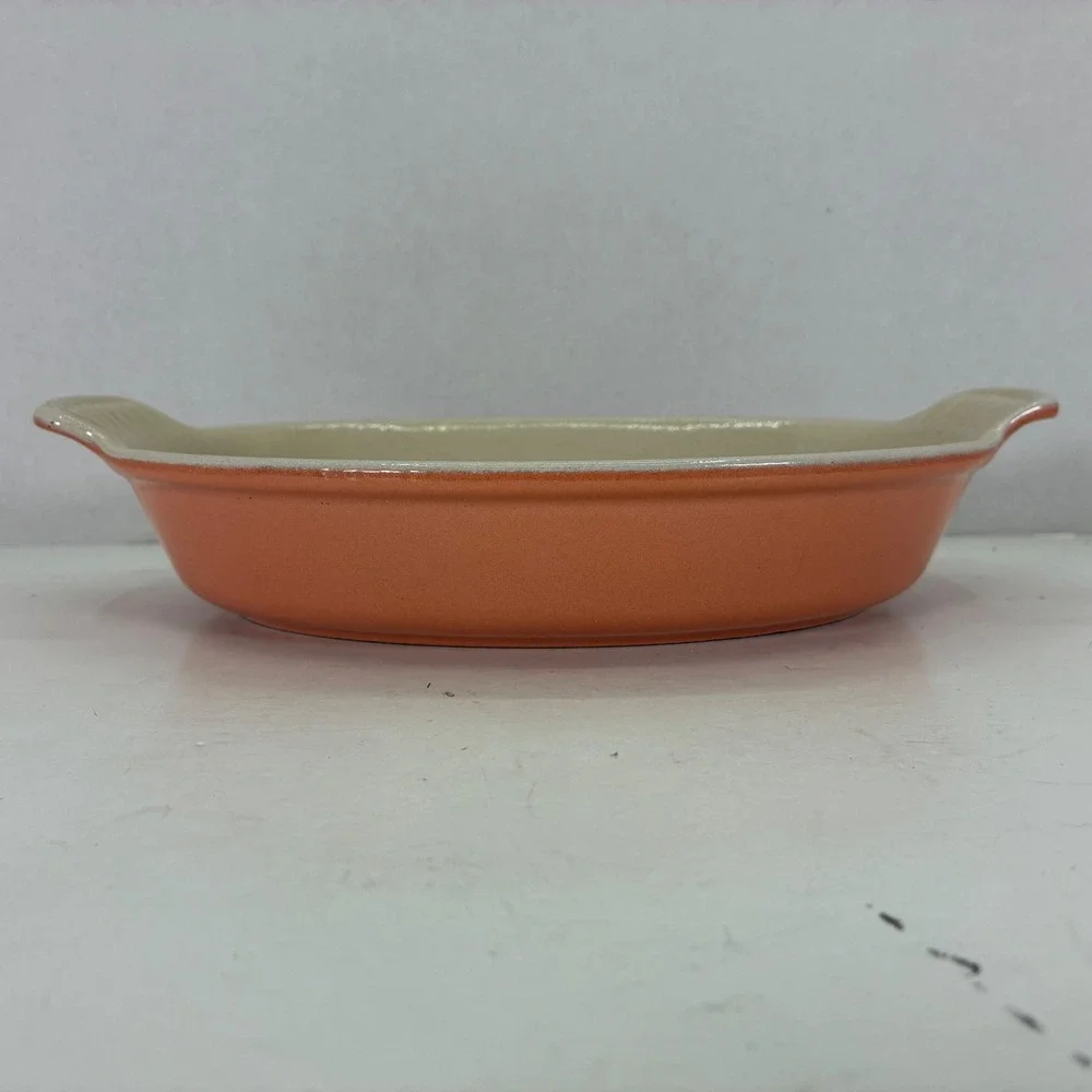 Le Creuset 20 Oval Au Gratin Baker Flame Orange Enameled Stoneware Baking Dish